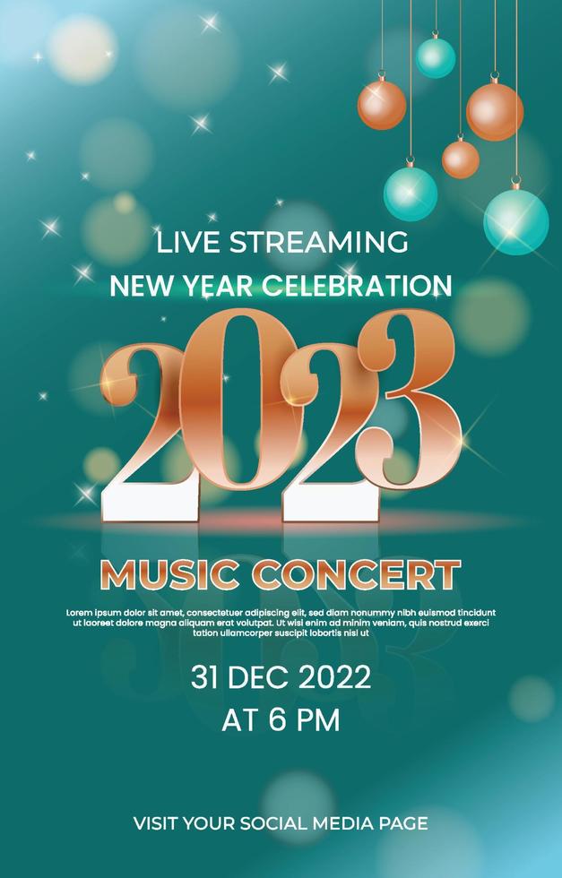 cartaz de concerto de música de streaming ao vivo de 2023 vetor