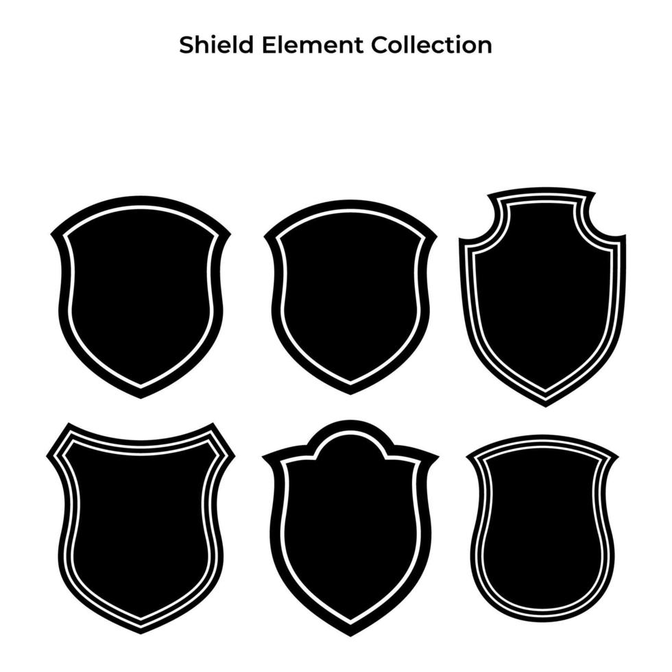 coleções de elementos de distintivo de escudo. conceito de emblema e logotipo. vetor eps 10