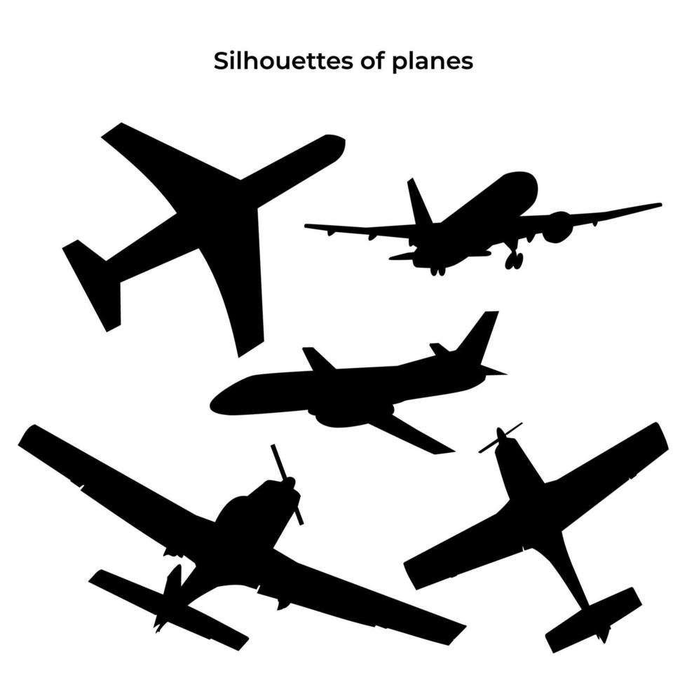 modelo de vetor de silhuetas de aeronaves. layout de ilustração de avião. eps 10