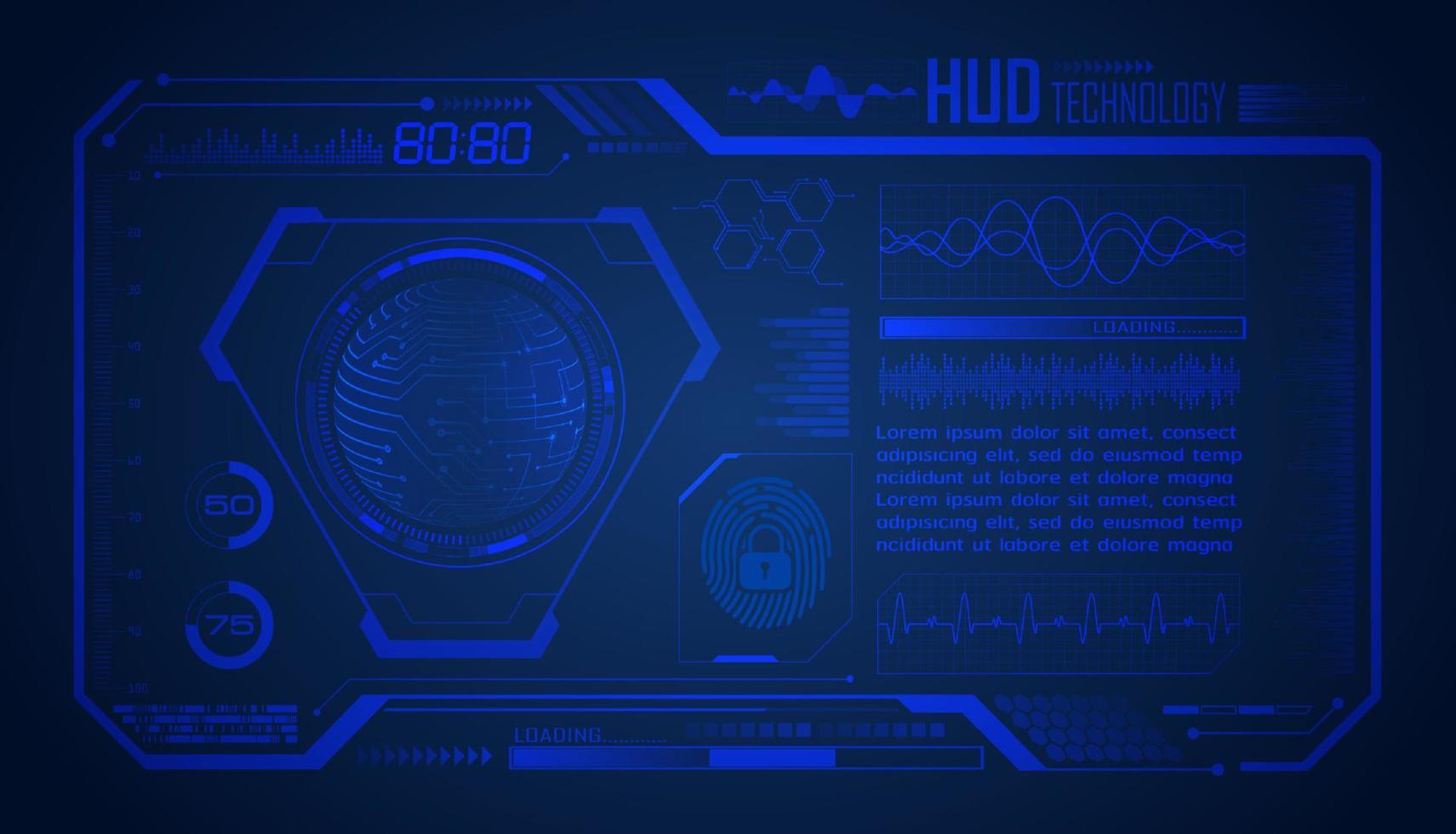 fundo de tela de tecnologia hud moderna vetor