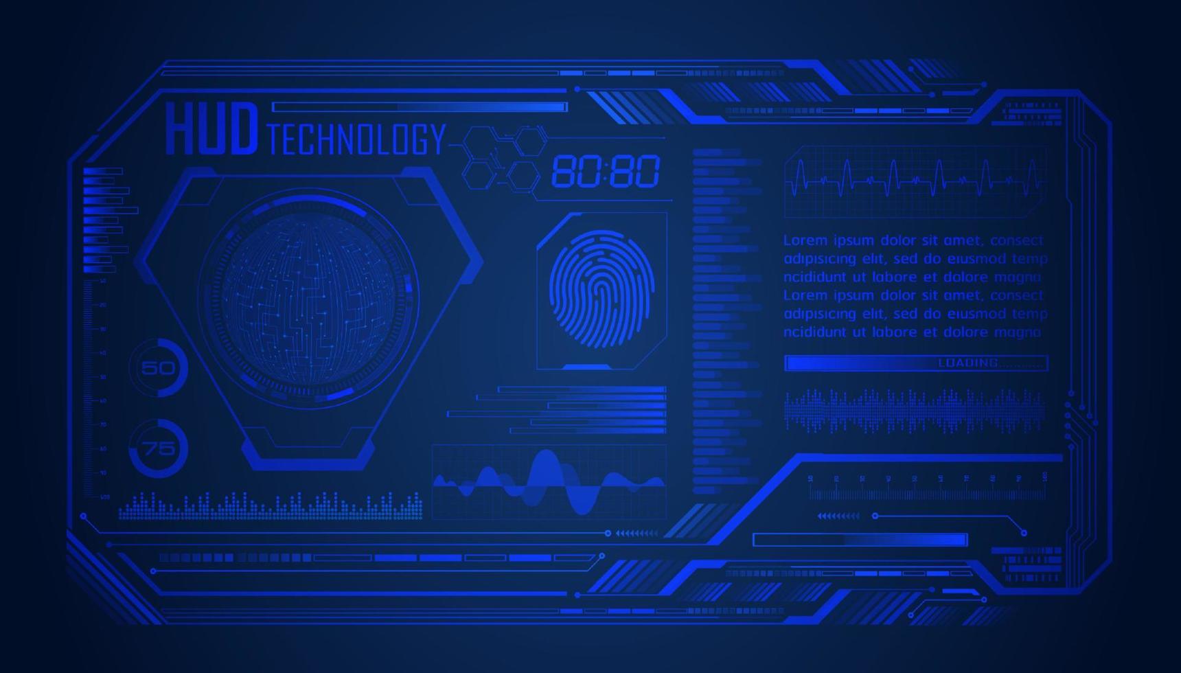 fundo de tela de tecnologia hud moderna vetor