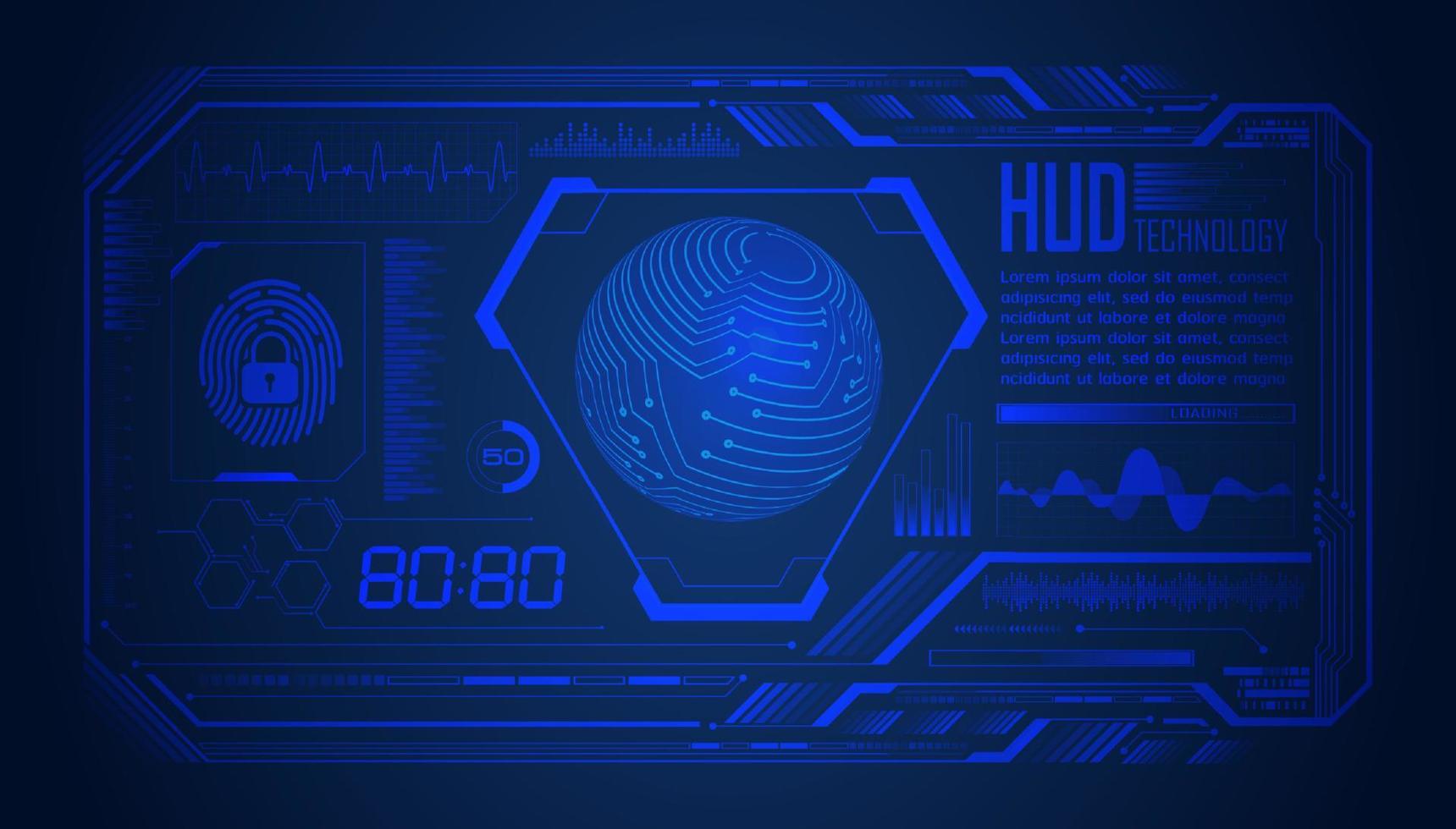 fundo de tela de tecnologia hud moderna vetor