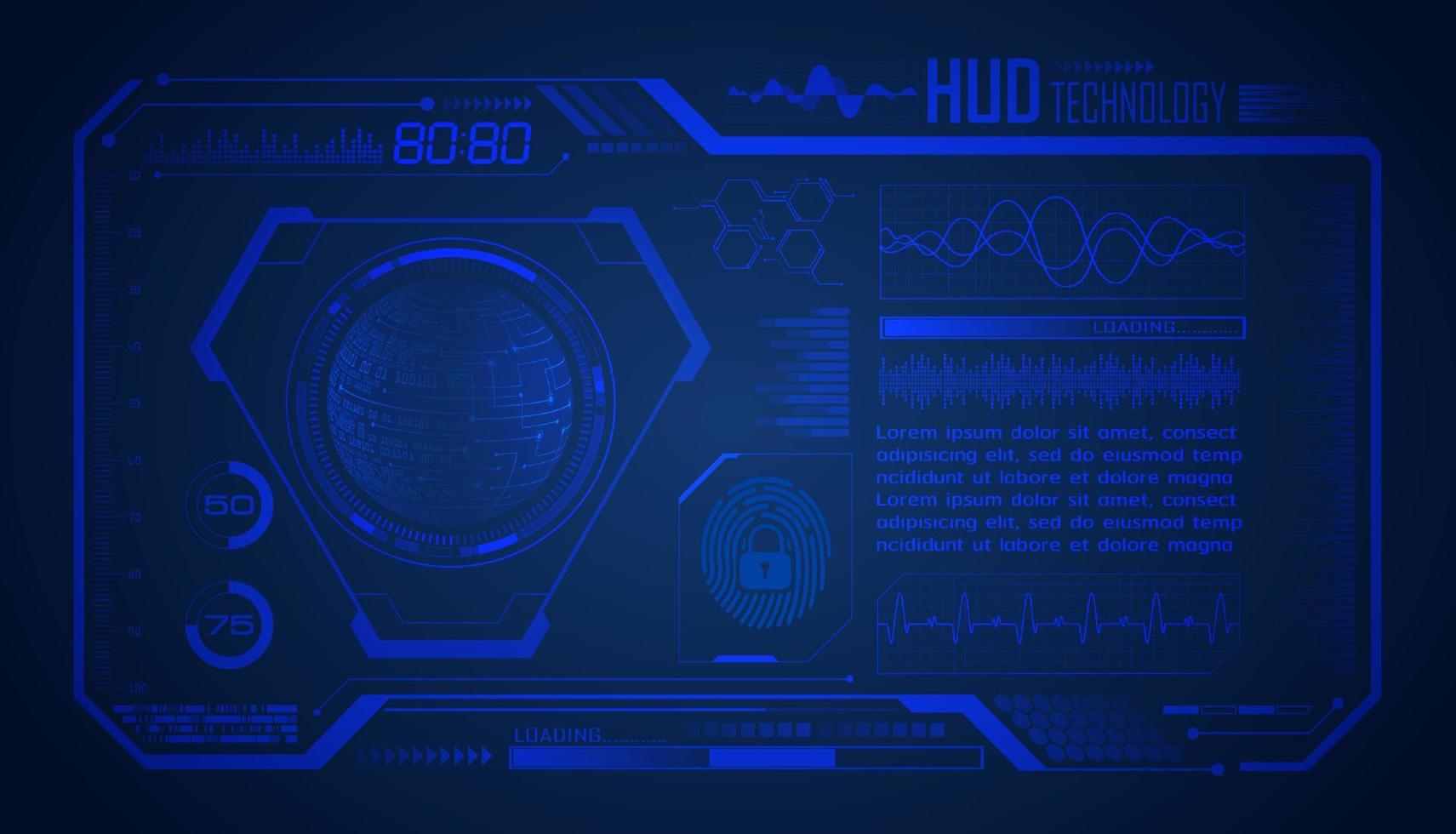 fundo de tela de tecnologia hud moderna vetor