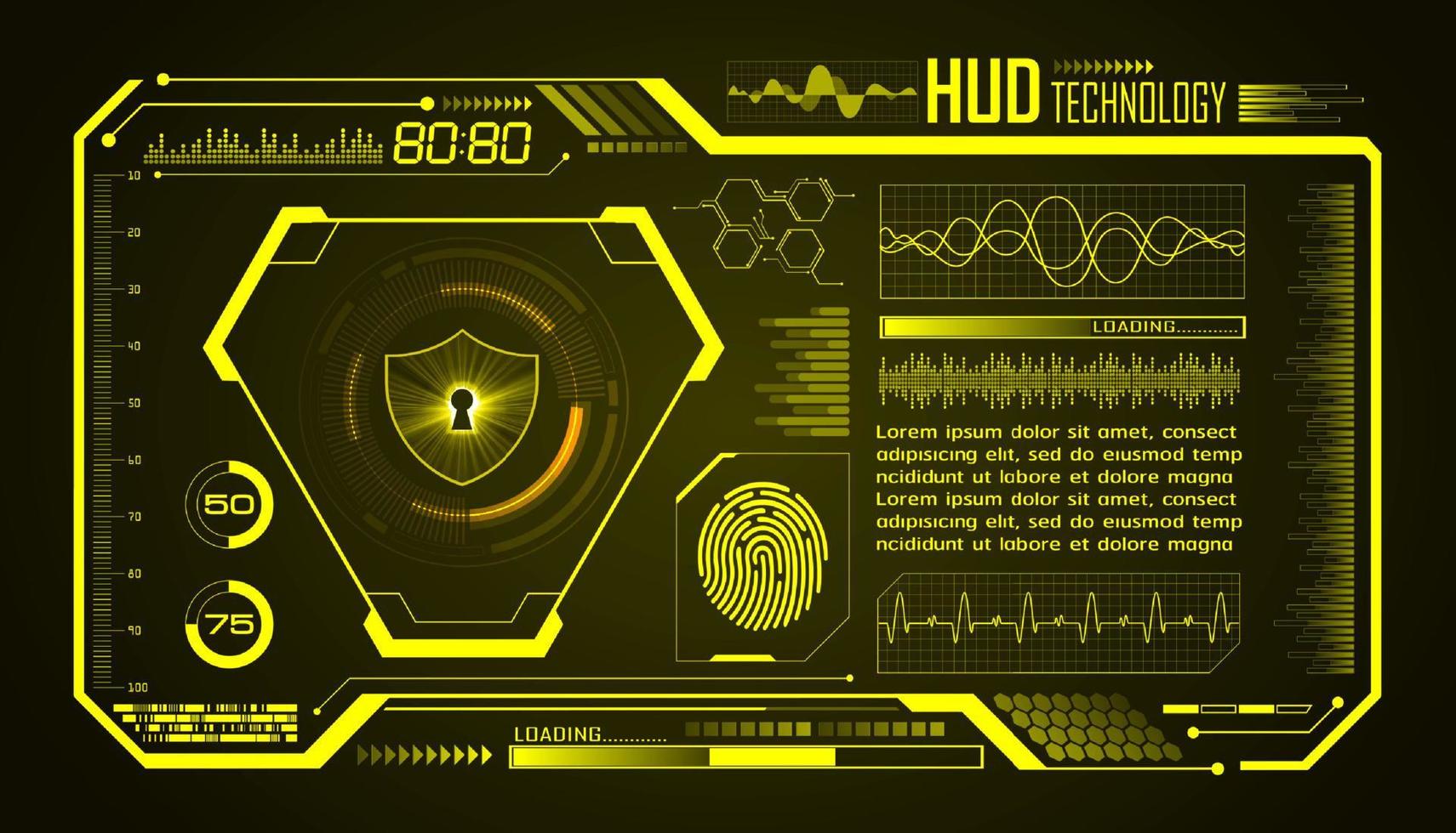 fundo de tela de tecnologia hud moderna vetor