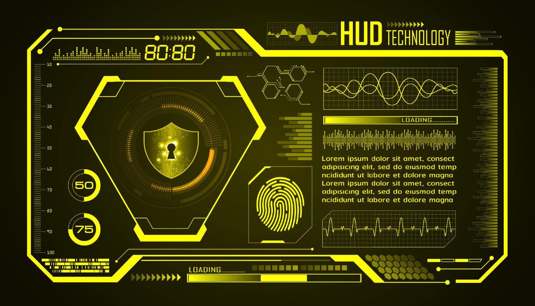 fundo de tela de tecnologia hud moderna vetor