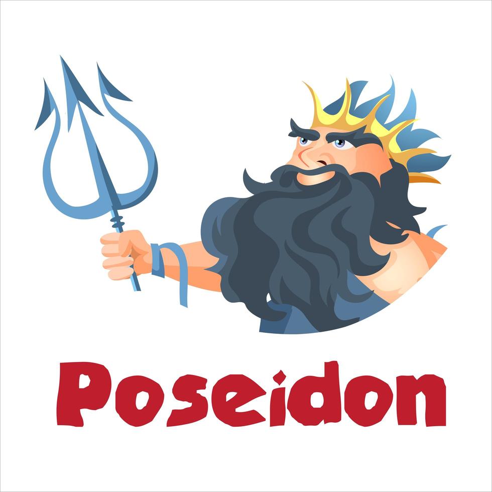 Poseidon deus grego antigo vetor