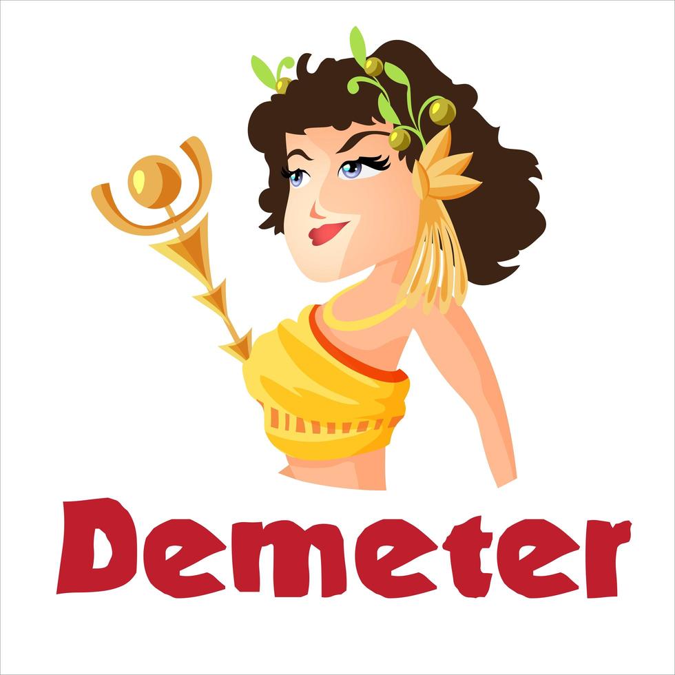 Demeter, deusa grega da mitologia antiga vetor