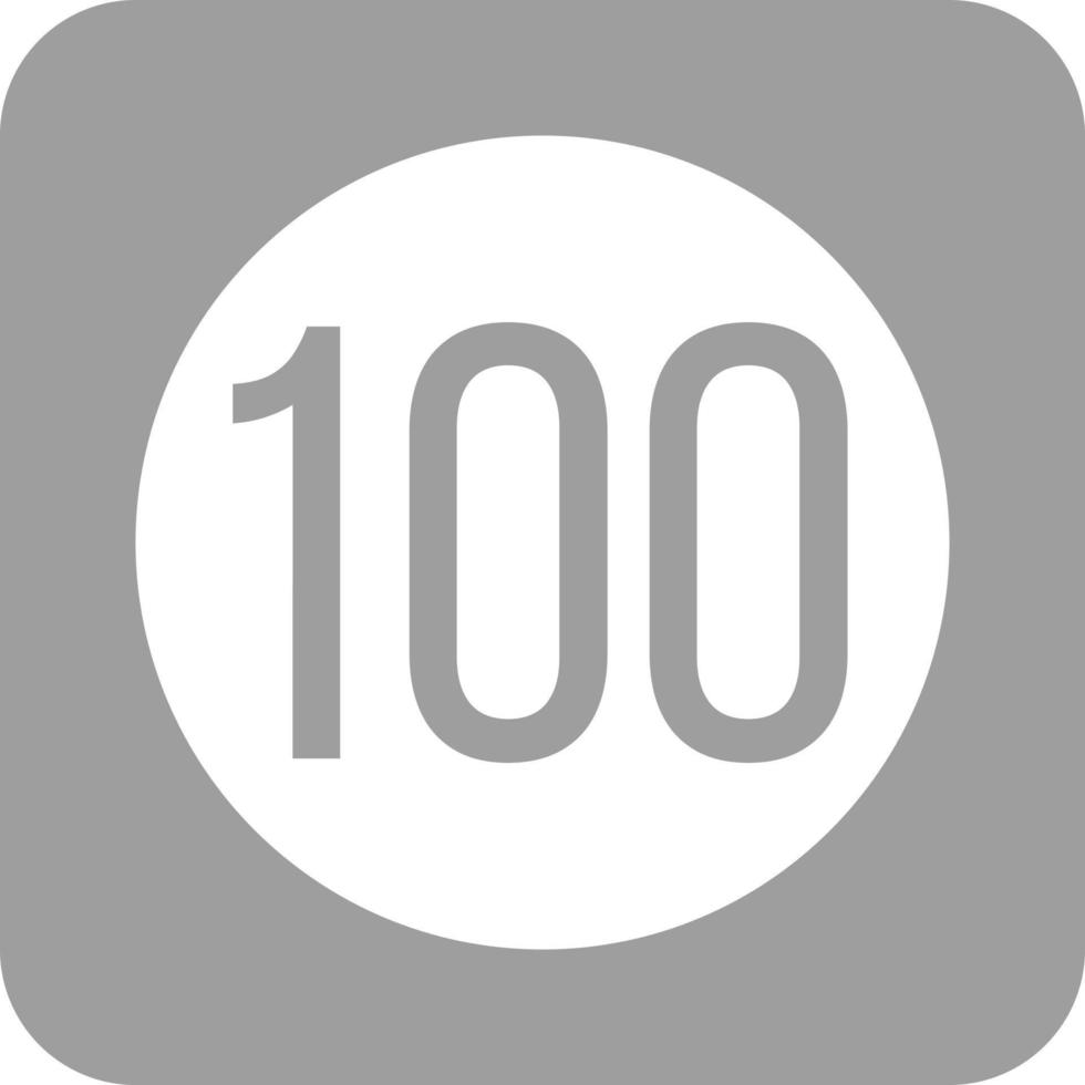 limite de velocidade 100 ícone de fundo redondo glifo vetor