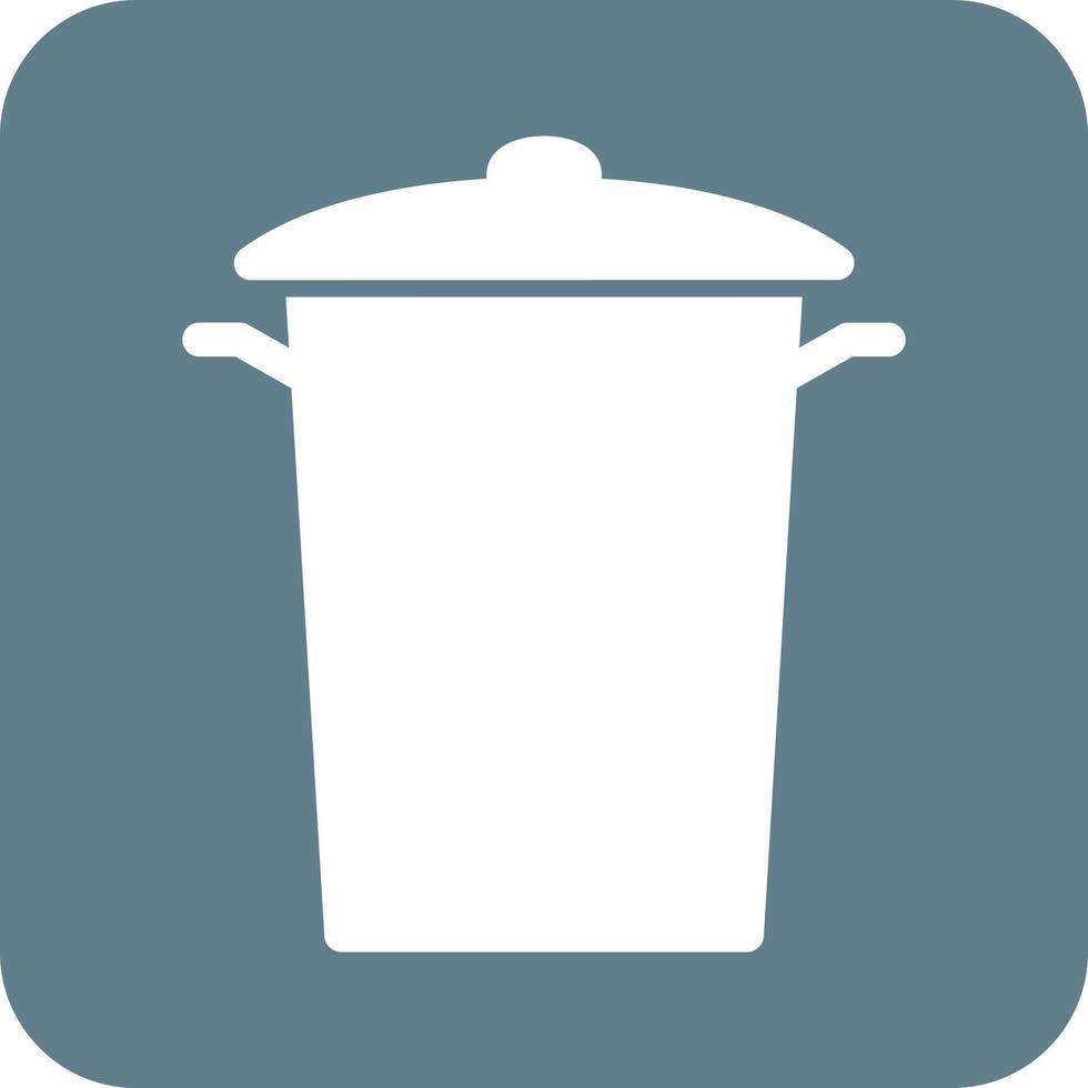 ícone de fundo redondo de glifo de lata de lixo vetor
