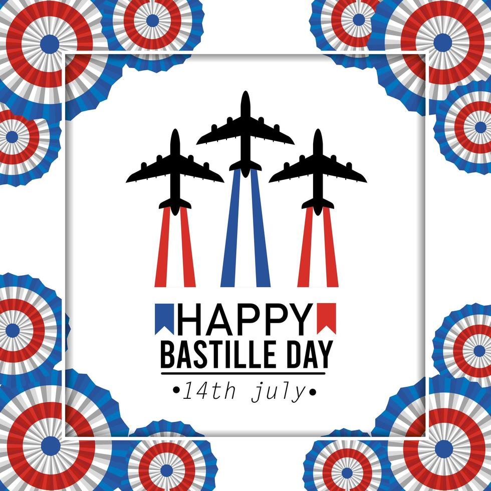 faixa de celebração nacional do dia da bastilha francesa vetor
