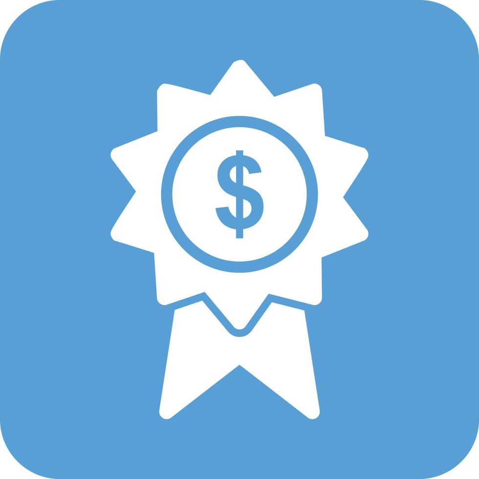 ícone de fundo redondo de glifo de distintivo de dólar vetor