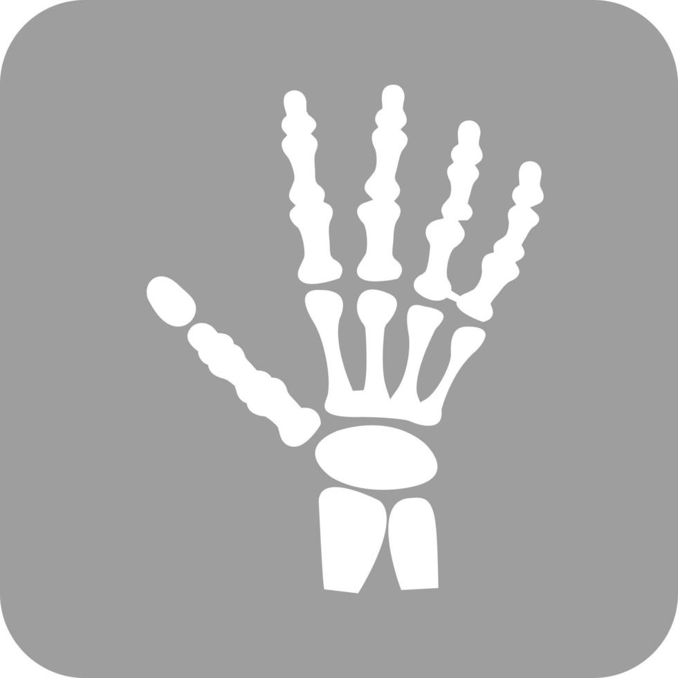 ícone de fundo redondo de glifo de esqueleto de mão vetor