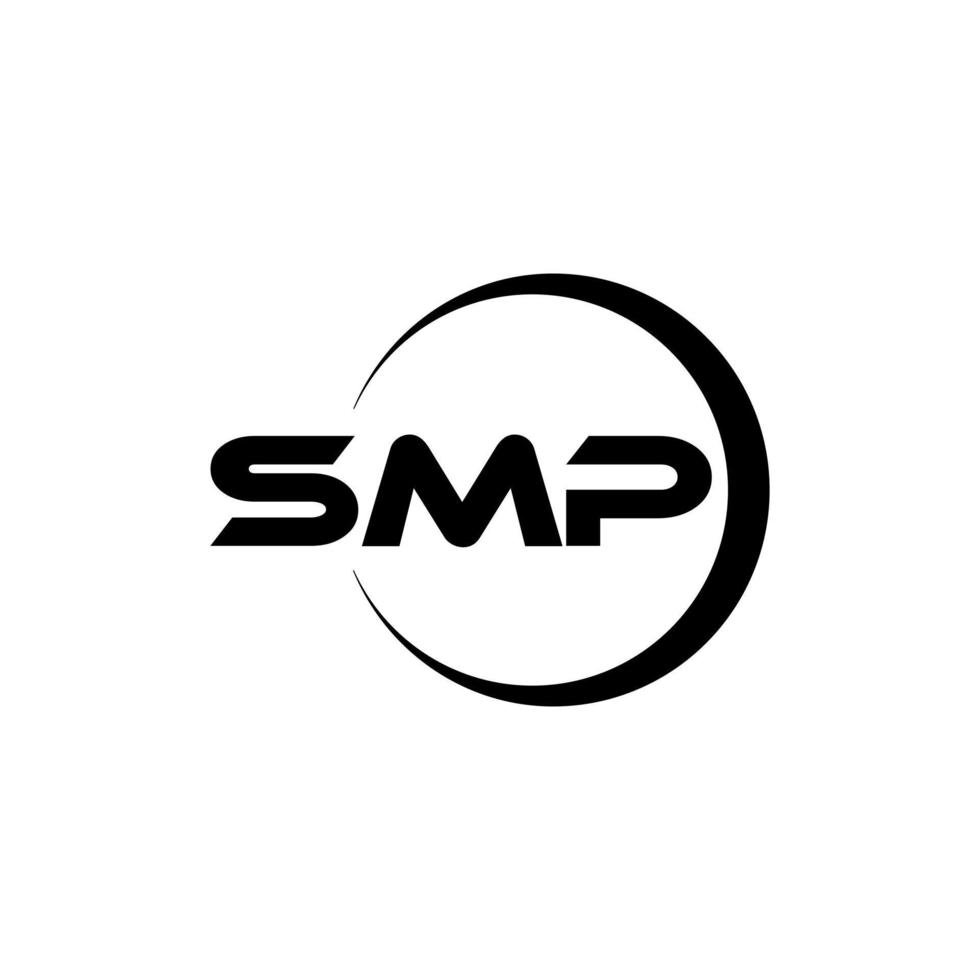 design de logotipo de carta smp no ilustrador. logotipo vetorial, desenhos de caligrafia para logotipo, pôster, convite, etc. vetor