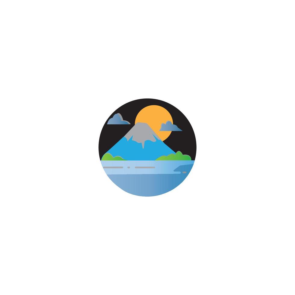 ilustração de ícone de vetor de logotipo de vista para a montanha