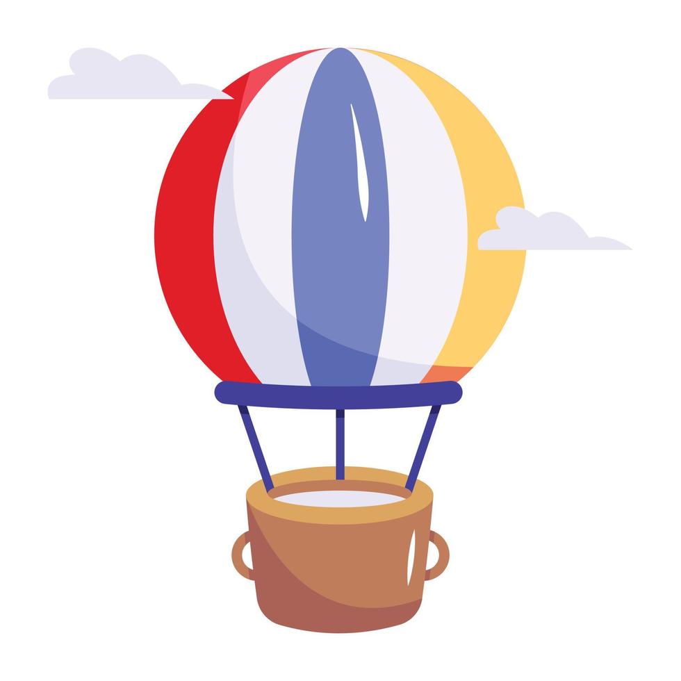 ícone plano de um balão de ar quente vetor