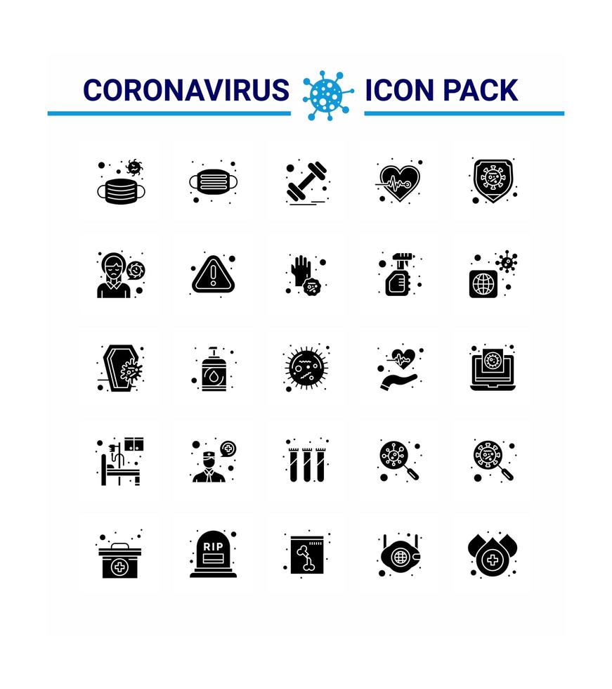 conjunto de ícones de pictograma de silhueta de coronavírus vetor