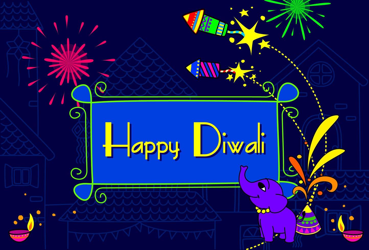 papel de parede do festival diwali indiano vetor