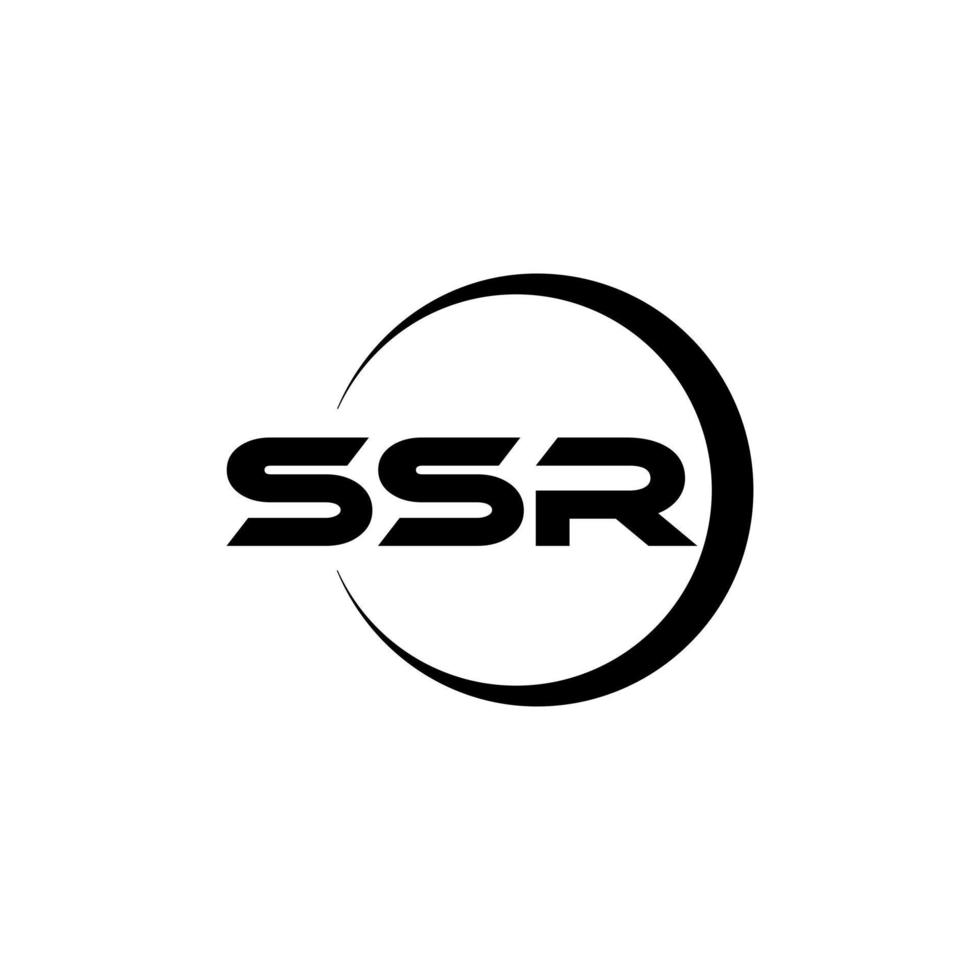 design de logotipo de carta ssr com fundo branco no ilustrador. logotipo vetorial, desenhos de caligrafia para logotipo, pôster, convite, etc. vetor