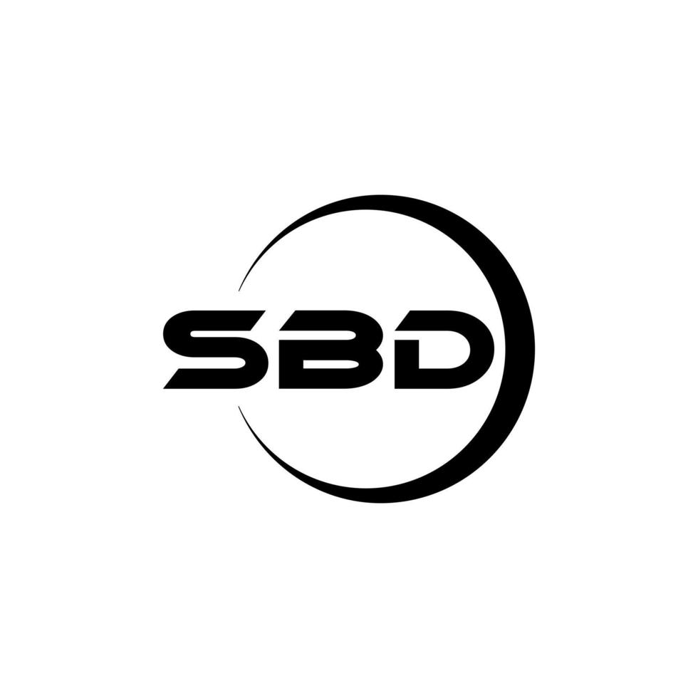 design de logotipo de carta sbd com fundo branco no ilustrador. logotipo vetorial, desenhos de caligrafia para logotipo, pôster, convite, etc. vetor