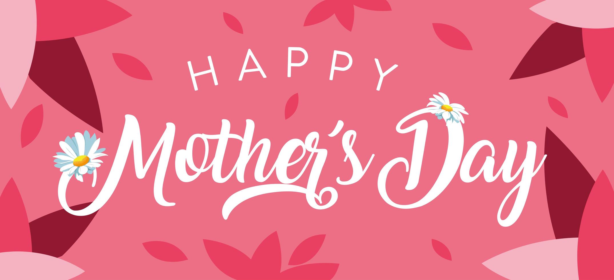 cartão de feliz dia das mães com pétalas e flores vetor