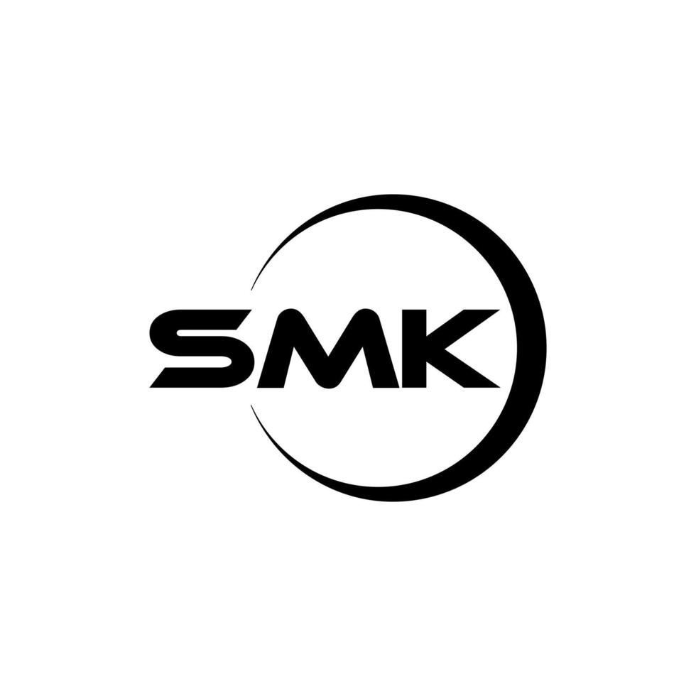 design de logotipo de carta smk no ilustrador. logotipo vetorial, desenhos de caligrafia para logotipo, pôster, convite, etc. vetor