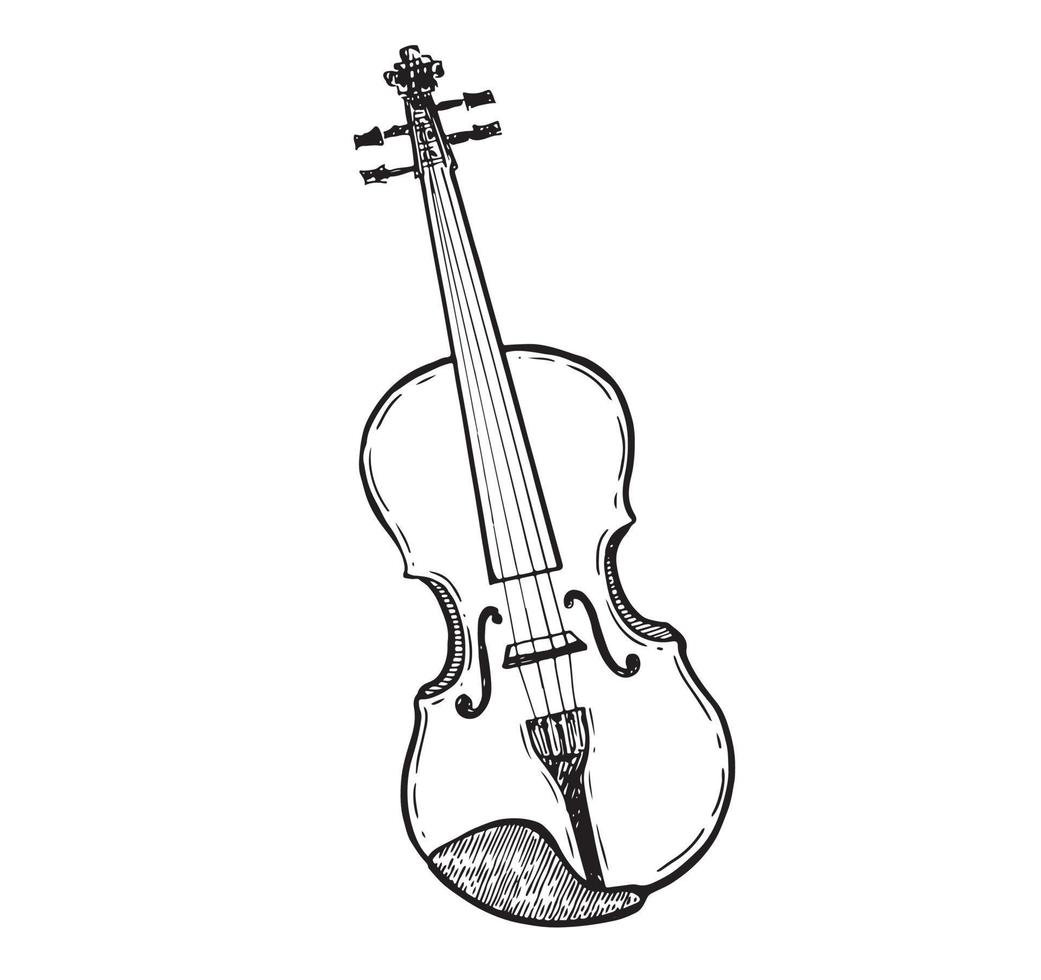 ilustração de mão desenhada de violino. vetor