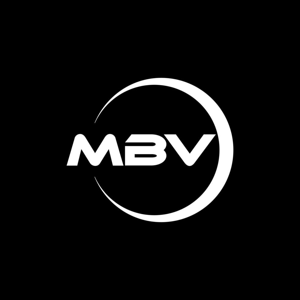 design de logotipo de carta mbv na ilustração. logotipo vetorial, desenhos de caligrafia para logotipo, pôster, convite, etc. vetor