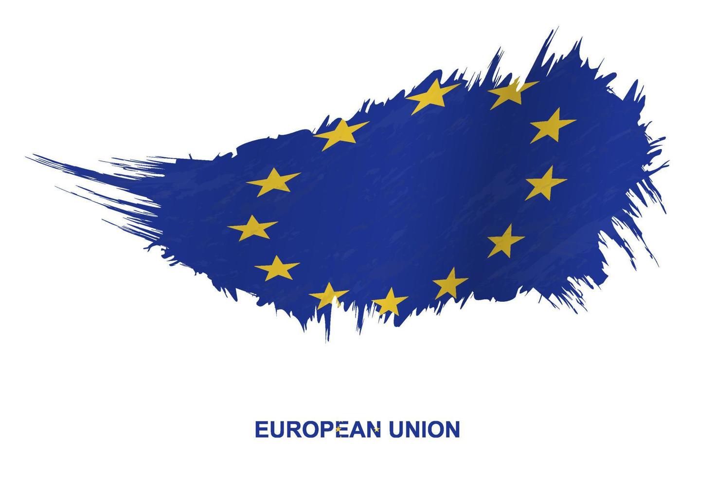 bandeira da União Europeia em estilo grunge com efeito de ondulação. vetor