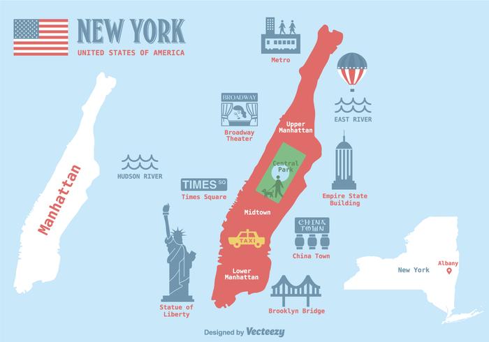 Ilustração vetorial livre do mapa de Manhattan vetor