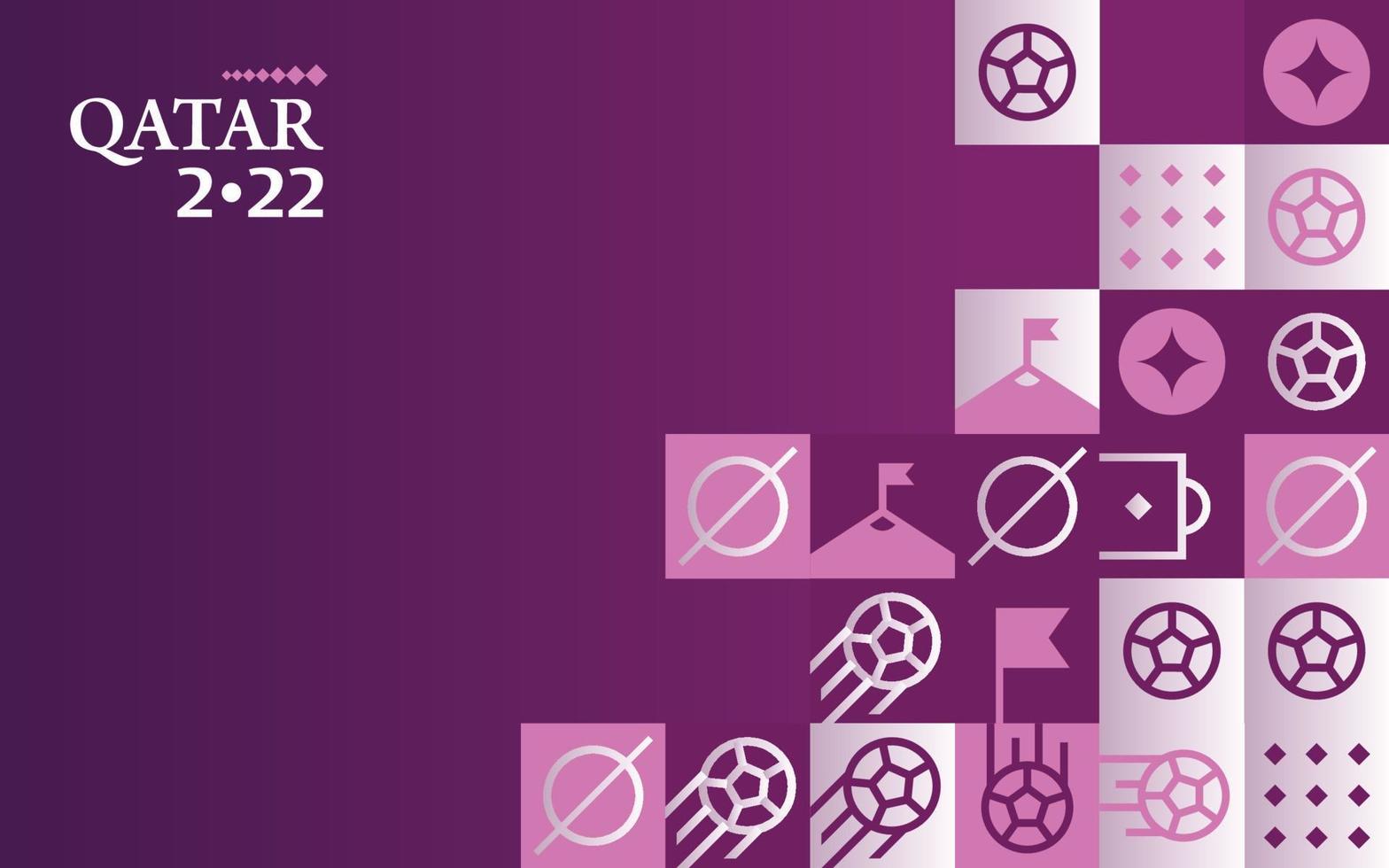 fundo de banner de futebol da copa do mundo da fifa qatar doha 2022 organização internacional de futebol no qatar. vetor