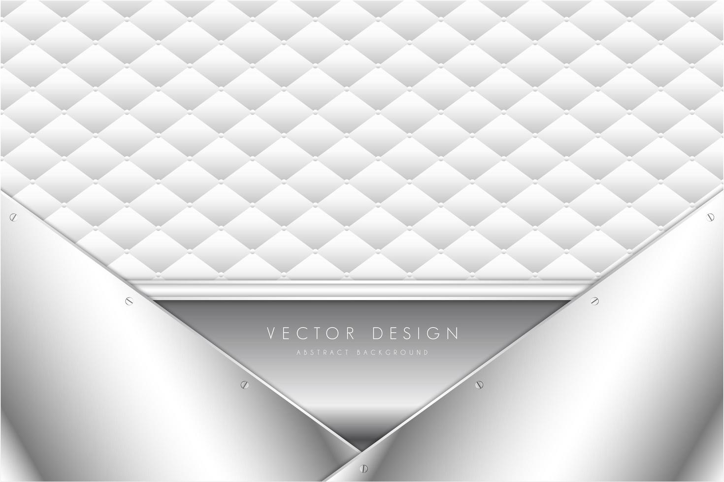 elegante fundo metálico cinza brilhante com estofamento branco. vetor