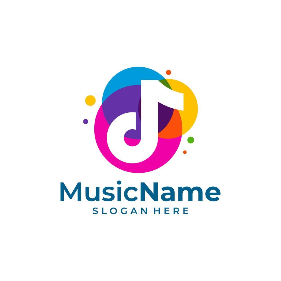 música cor logotipo ilustração vetorial ícone. modelo de design de logotipo de música colorida vetor