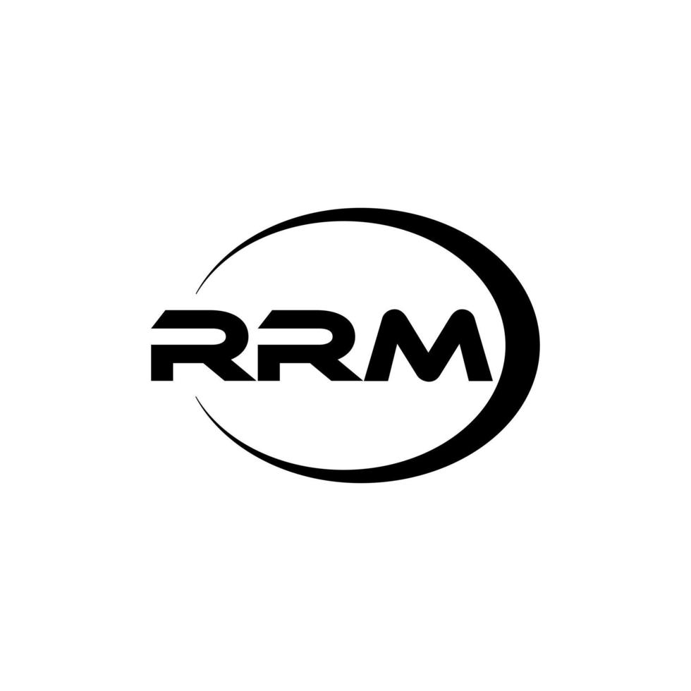 design de logotipo de carta rrm na ilustração. logotipo vetorial, desenhos de caligrafia para logotipo, pôster, convite, etc. vetor