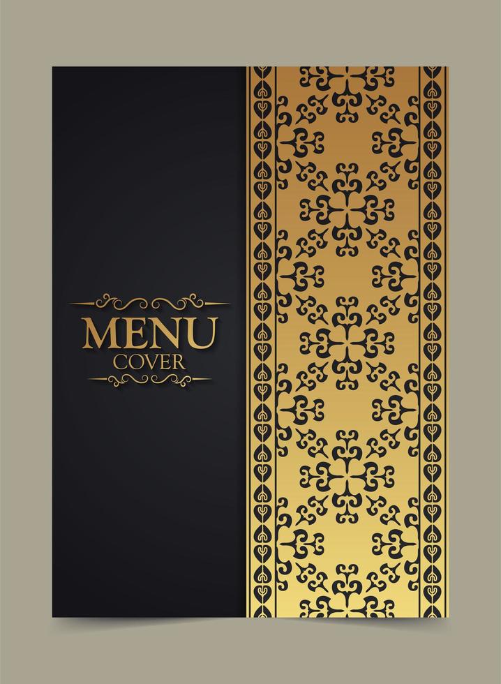 design elegante da capa do menu dourado vetor