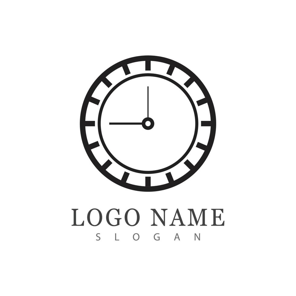vetor de logotipo de ícone de tempo em design plano