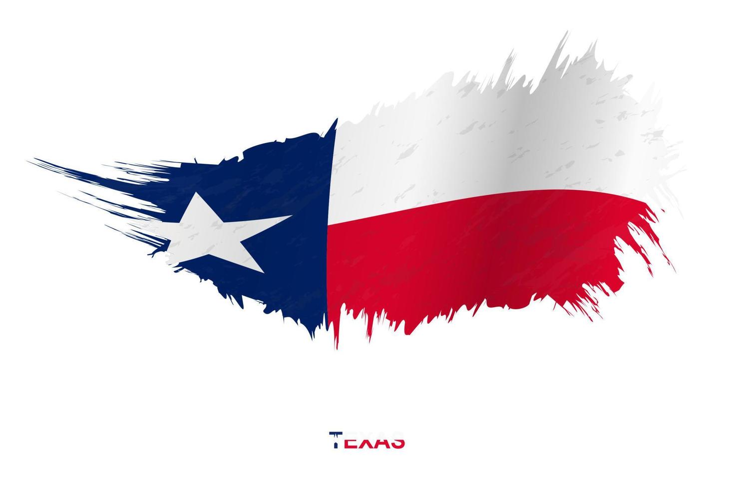 bandeira do estado do texas em estilo grunge com efeito acenando. vetor