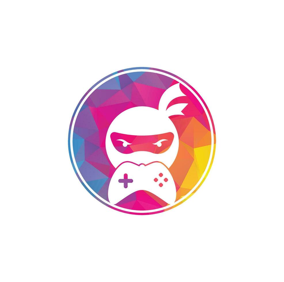 design do logotipo do jogo ninja. Vetores de estoque de imagens de logotipo de jogos ninja. ícone de design de logotipo do gamepad ninja