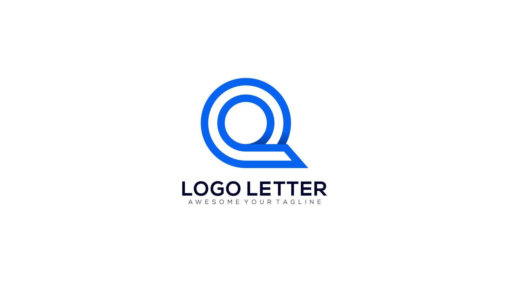 modelo de vetor de design de logotipo de letra inicial q.