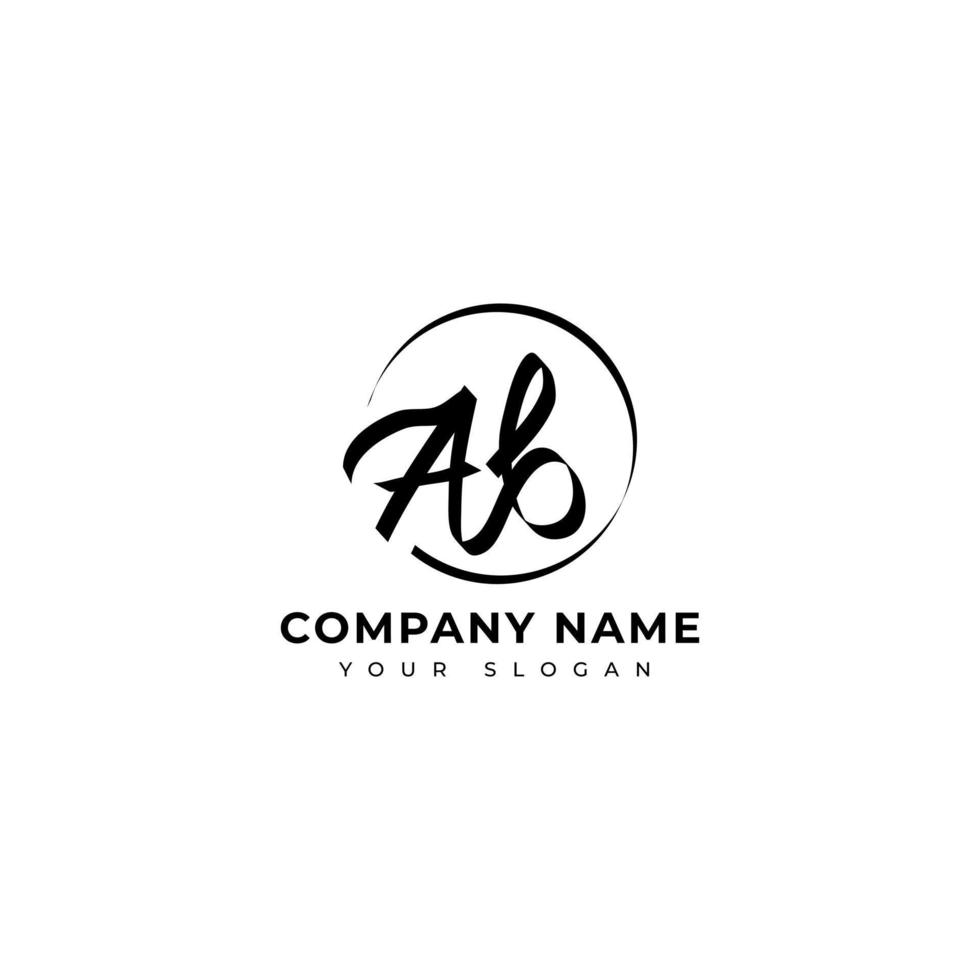 design de vetor de logotipo de assinatura inicial ab