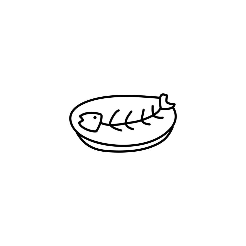 ícone de peixe desenhado à mão, ícone de doodle simples vetor