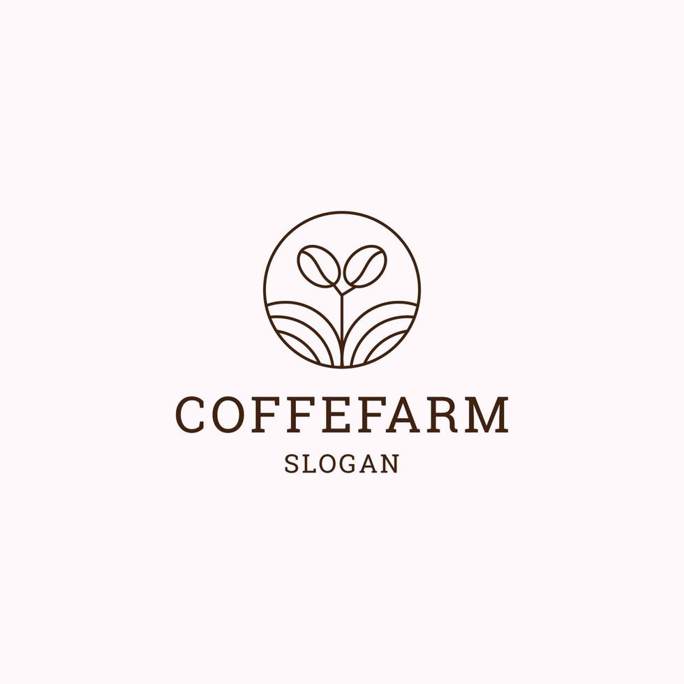 ilustração em vetor modelo de design de ícone de logotipo de fazenda de café