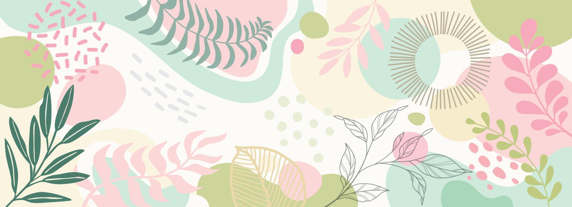 plantas coloridas de fundo vector illustration.exotic, ramos, arte imprimir para beleza, moda e produtos naturais, bem-estar, casamento e evento.