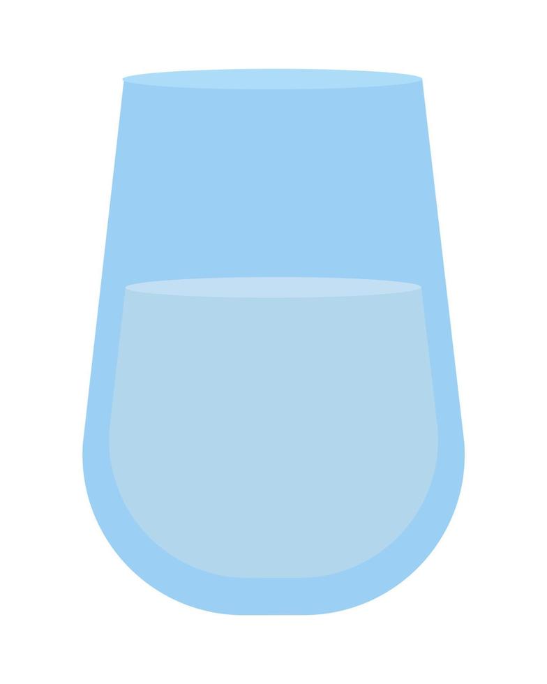 copo de objeto de vetor de cor semi plana de água. refresco. elemento editável. item de tamanho completo em branco. bebida ilustração de estilo de desenho animado simples para web design gráfico e animação