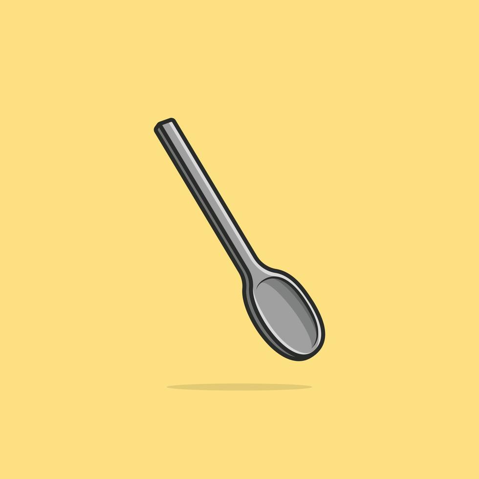 ilustração de ícone de vetor dos desenhos animados colher. comida objeto ícone conceito isolado vetor premium. estilo de desenho animado plano