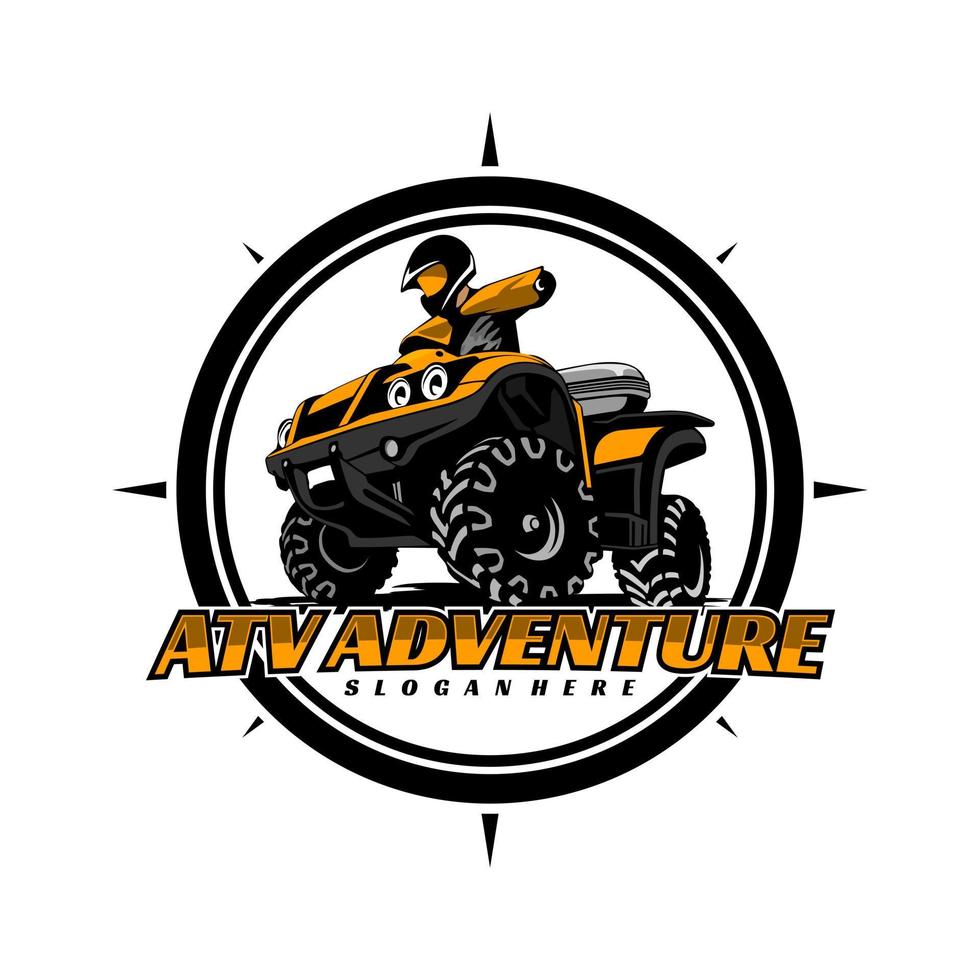 vetor de ícone de logotipo de design de ilustração de esportes atv