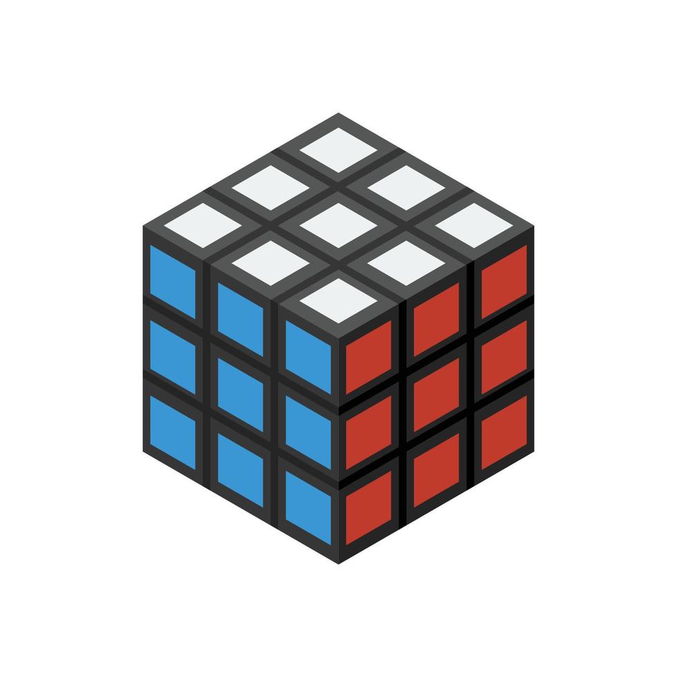 ilustração vetorial isométrica colorida de cubo de quebra-cabeça vetor