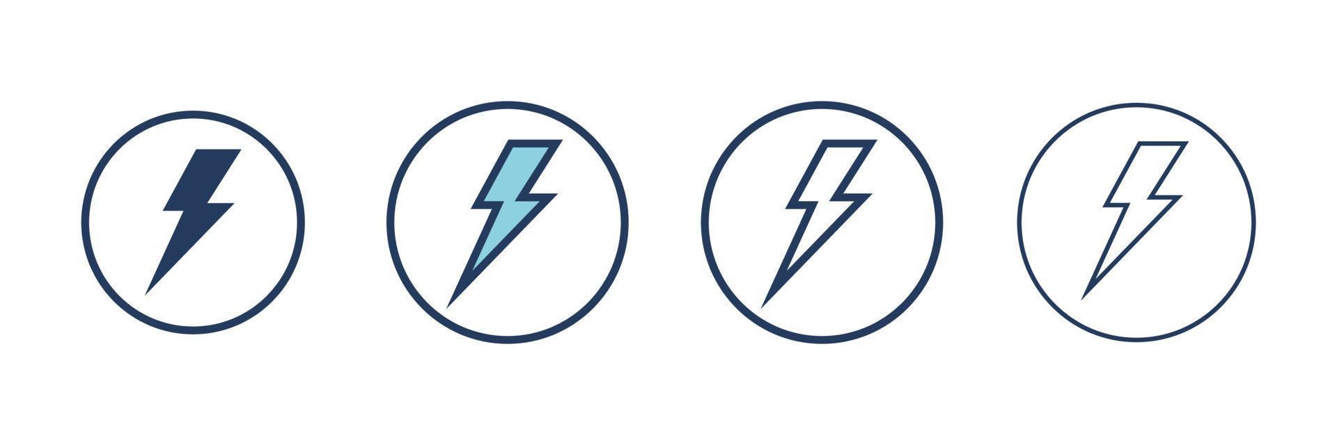 conjunto de ícones de eletricidade. conjunto de símbolo de vetor de energia. sinal de estilo preenchido e linear para conceito móvel e web design.