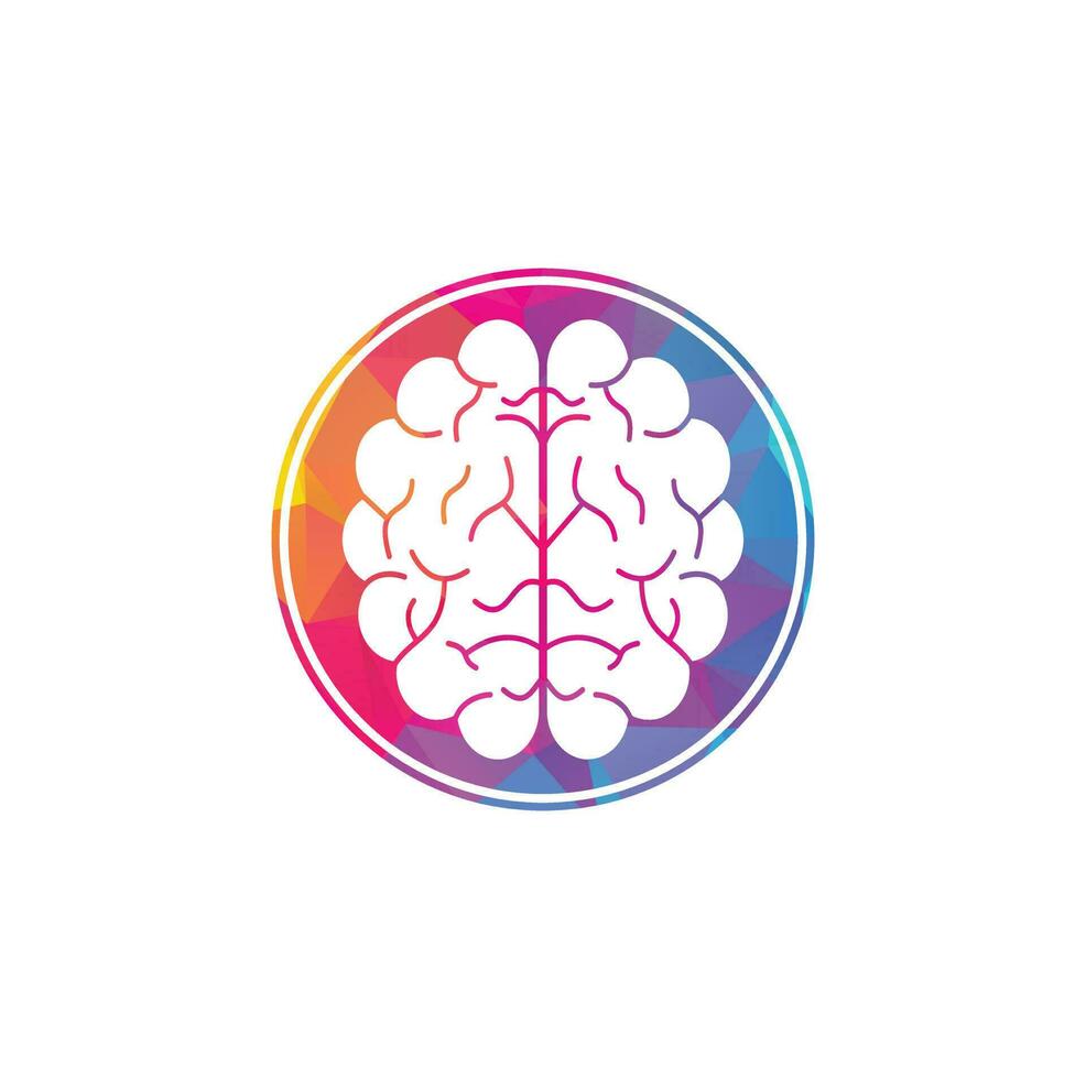 design de logotipo de conceito de forma de escudo cerebral. ícone do logotipo do cérebro do pensamento do poder do brainstorm vetor