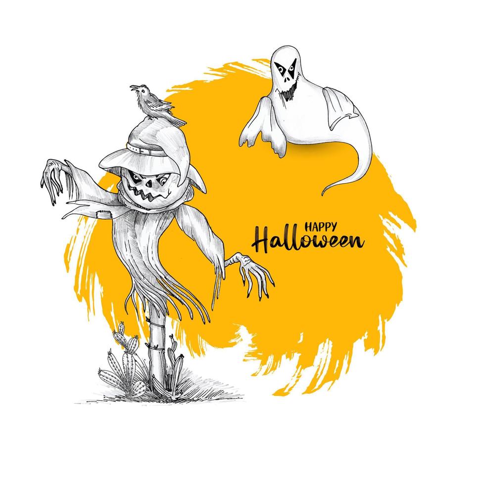 feliz festival de halloween design de fundo de horror assustador vetor