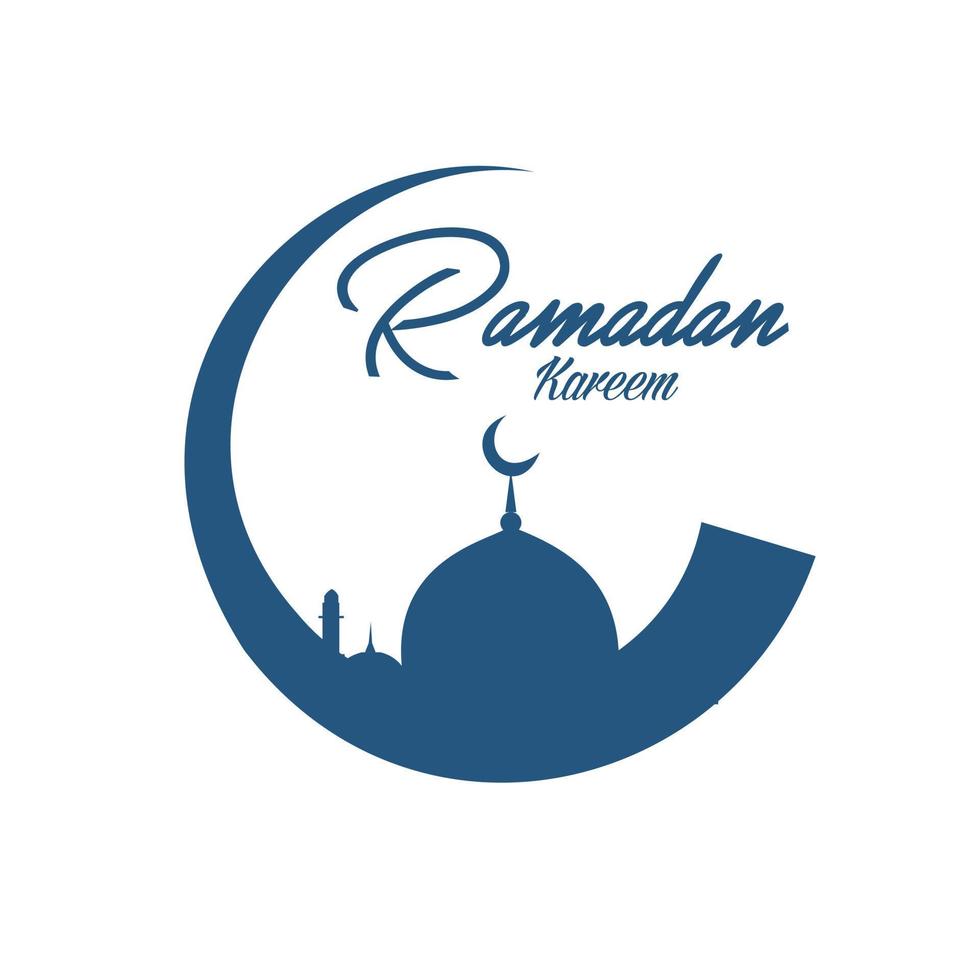 cartão ramadan kareem com lua, lanterna, ilustração de cartaz. ilustração vetorial. fundo muçulmano. simples e elegante vetor